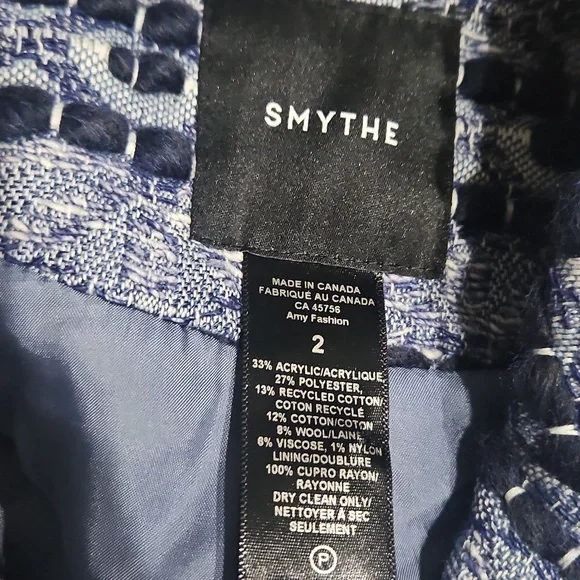 SMYTHE Box Chain Cropped Jacquard Blazer Jacket Tweed $1295 Retail - Picture 9 of 13